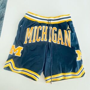 Nike Jordan Just Don Michigan Wolverines Shorts Navy Men Small New 911373-419
